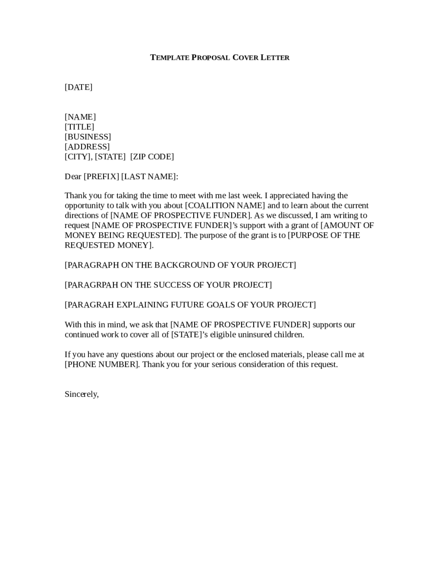 Business Proposal Cover Letter