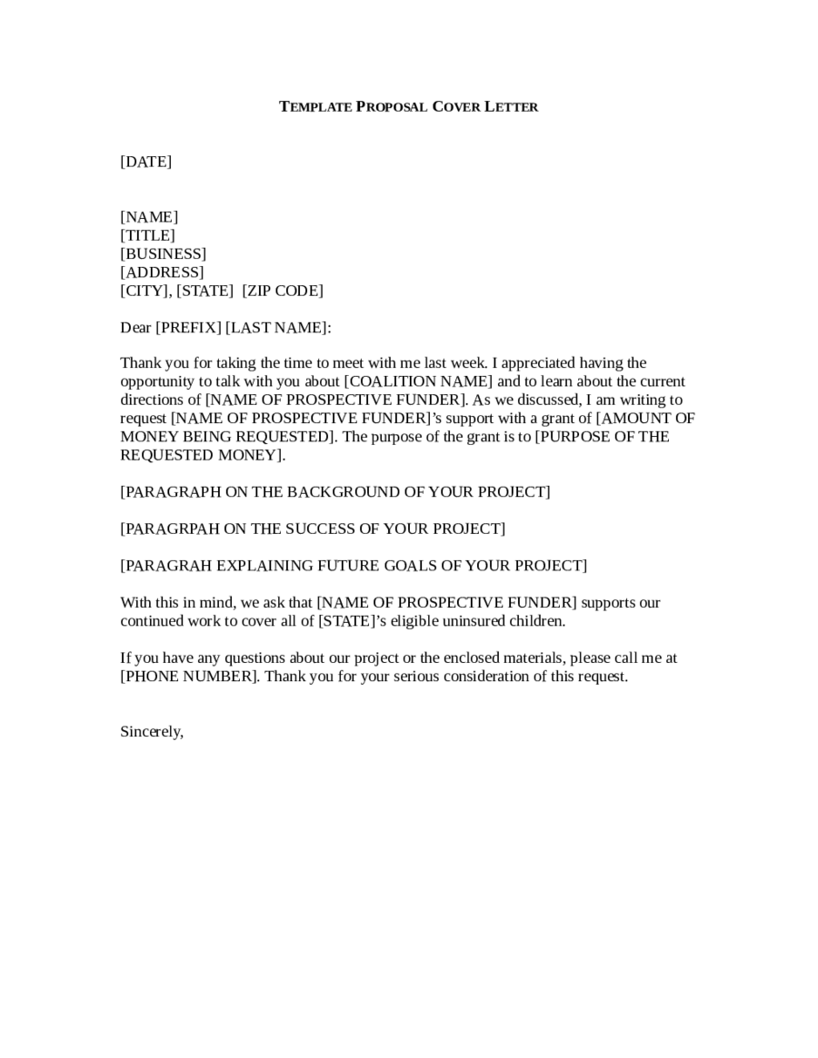 2020 Business Proposal Letter Fillable Printable PDF