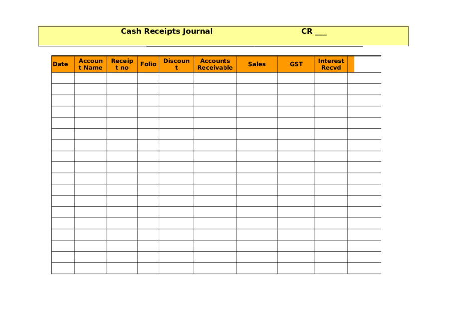 cash receipts journal