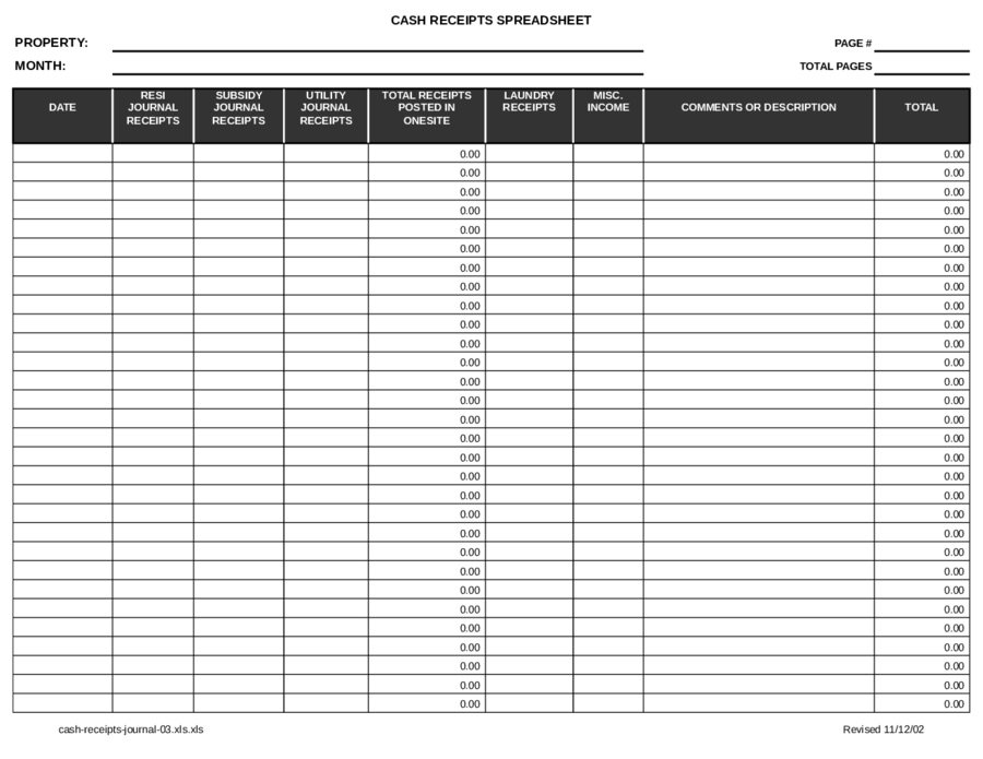 2022 Cash Receipts Journal Template Fillable Printable PDF Amp Forms