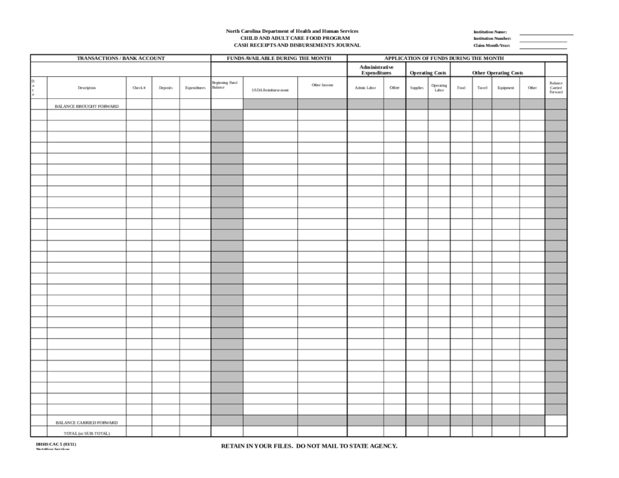 2021 Cash Receipts Journal Template Fillable Printable 2021 Cash 