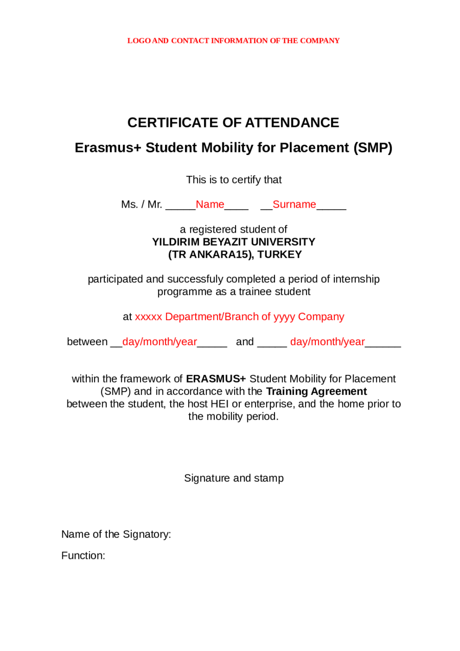 Certificate Of Attendance Template from handypdf.com