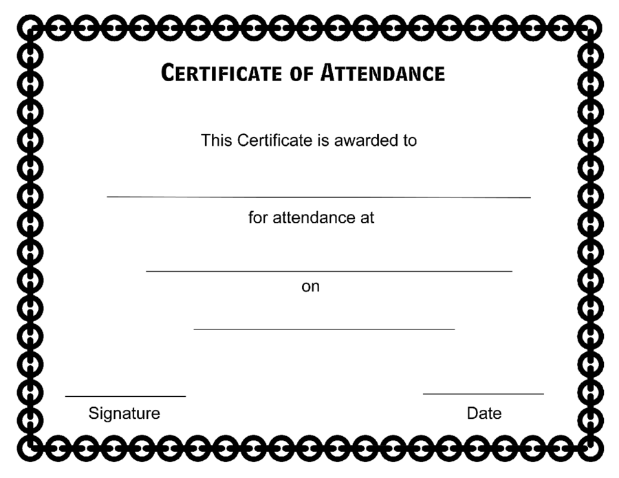 certificate of attendance template 0313637