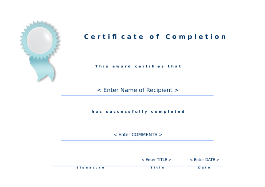Certificate of Completion - Casual