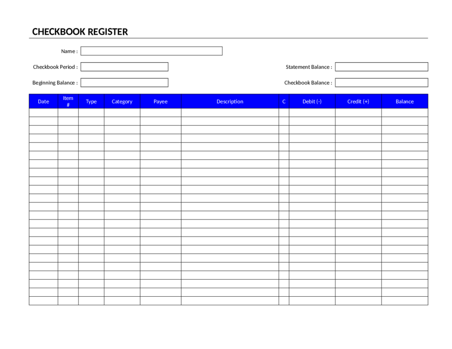 Free Checkbook Register Software