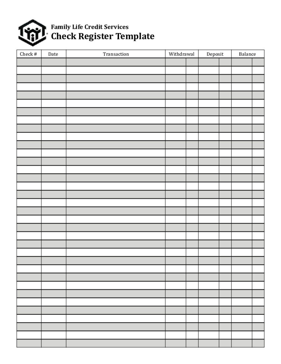 preprinted checkbook registers