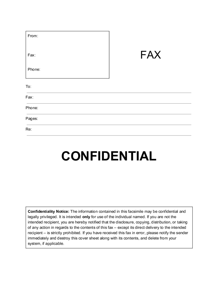 confidential fax cover sheet template edit fill sign online handypdf