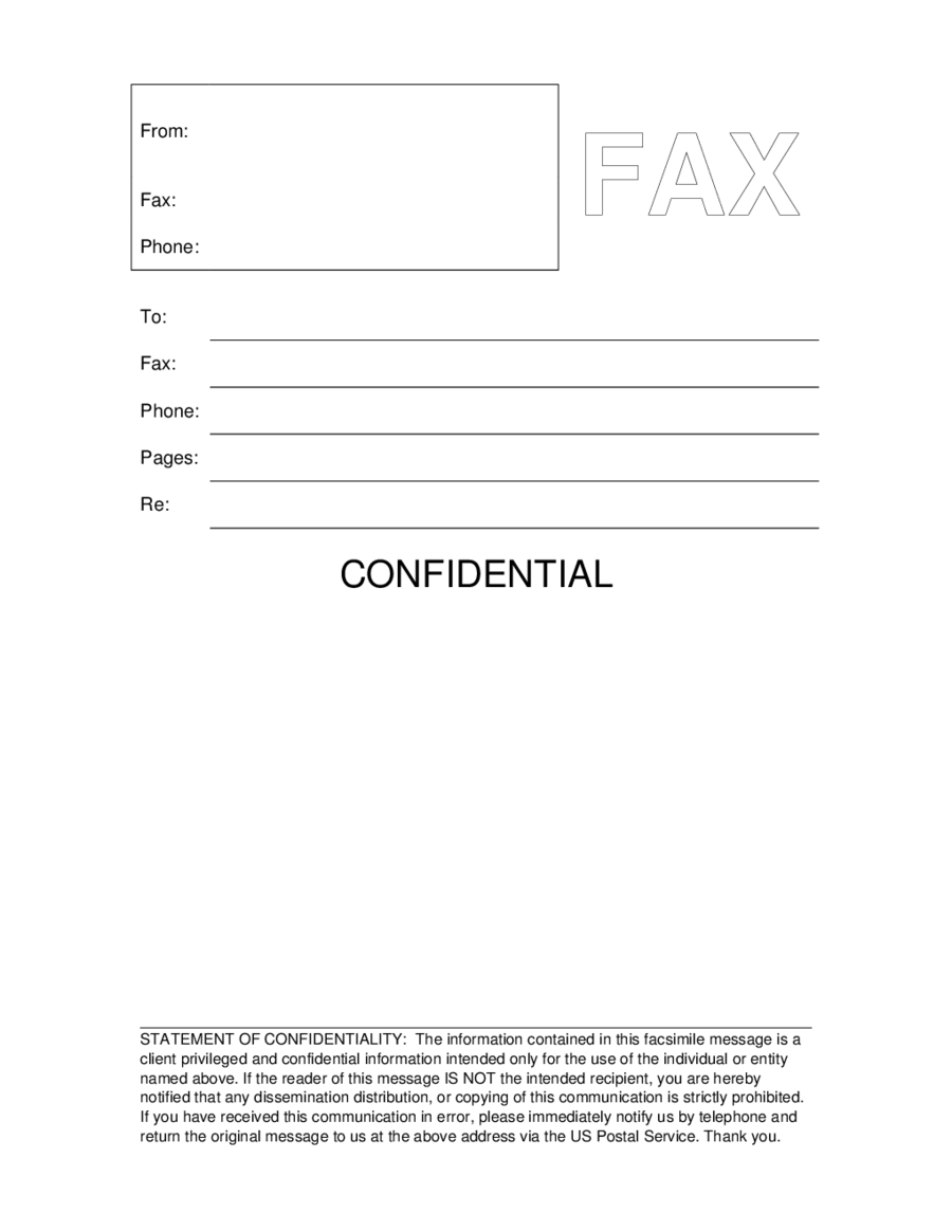 2021 fax cover sheet template fillable printable pdf forms handypdf