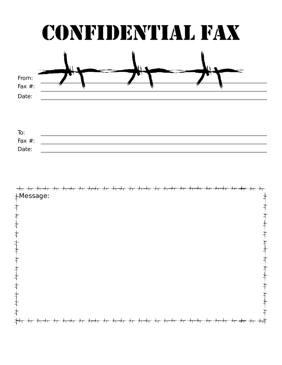 Free Fax Cover Sheets:  Barbed Wire Confidential Fax