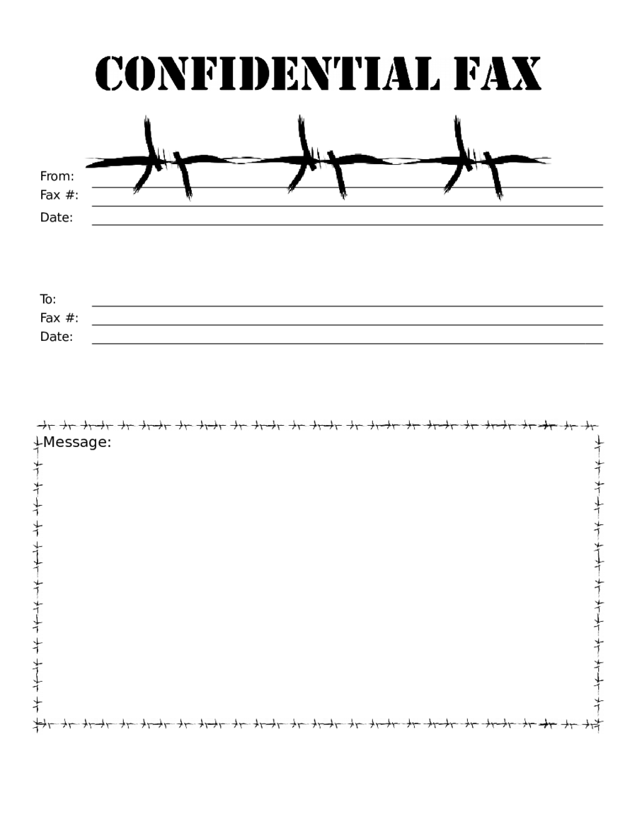 Free Fax Cover Sheets: Barbed Wire Confidential Fax