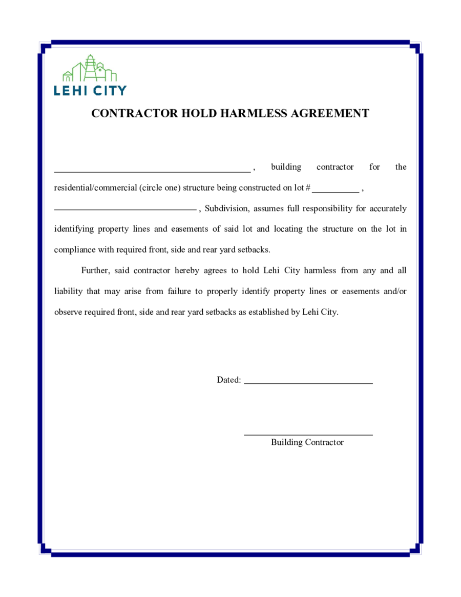 Printable Hold Harmless Agreement Template from handypdf.com