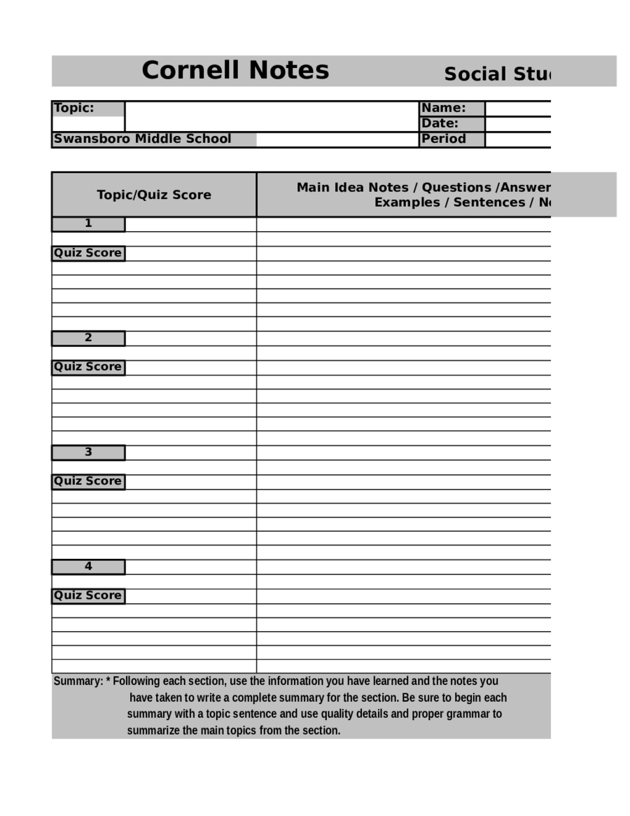 2023 Cornell Notes Template