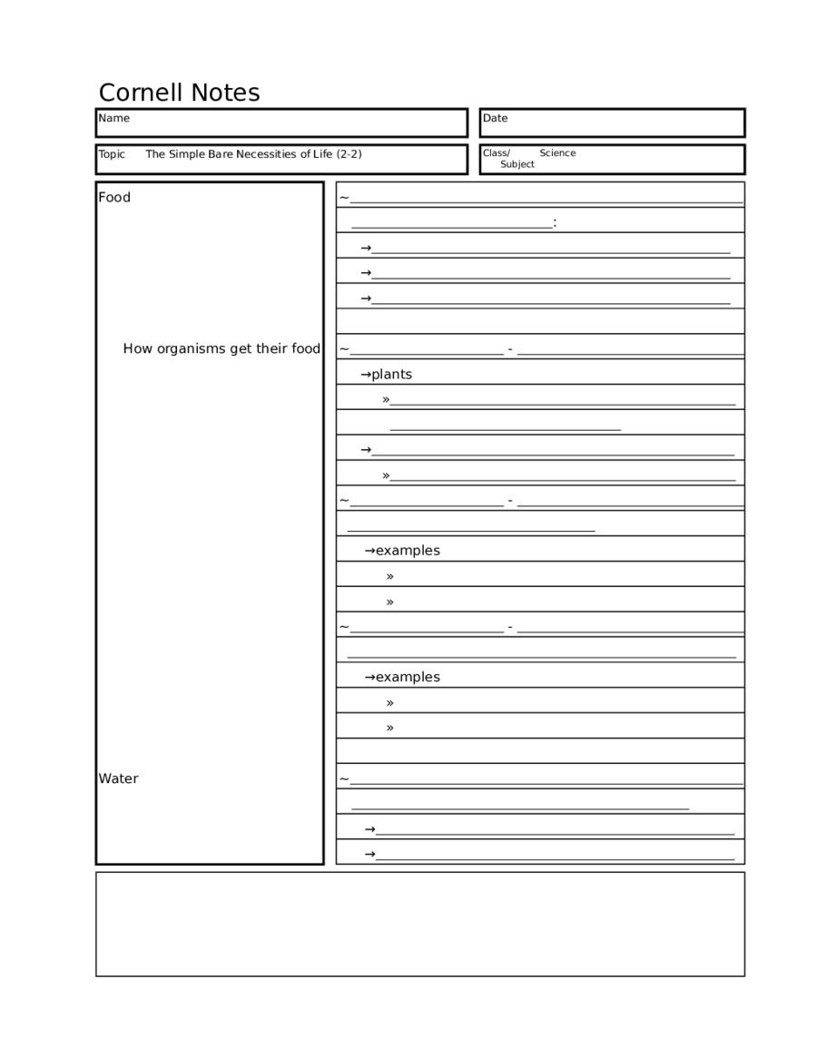 Cornell Notes Template Download - Edit, Fill, Sign Online  Handypdf Within Note Taking Template Pdf