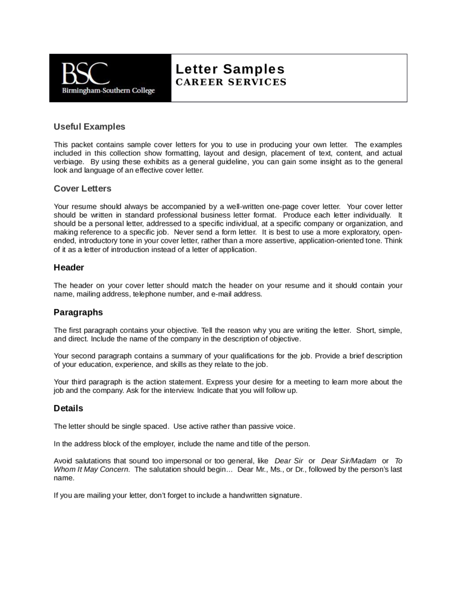 2019 Customer Service Cover Letter Fillable Printable Pdf Forms