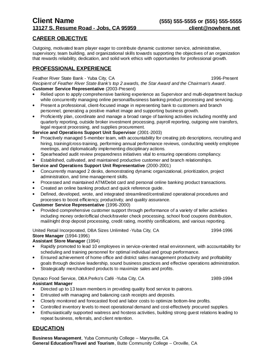 customer service resume pdf