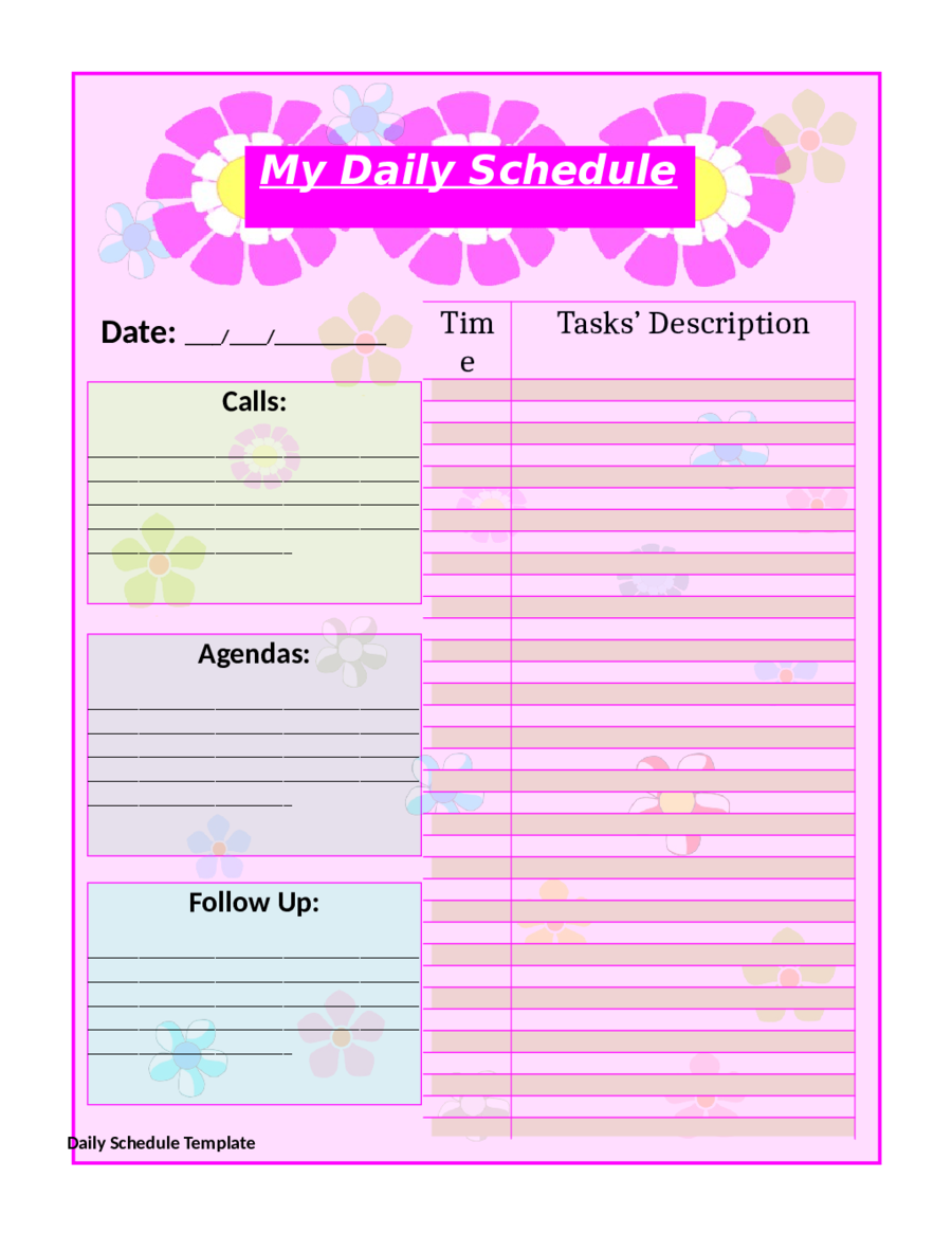 Cute Daily Planner-my daily Schedule