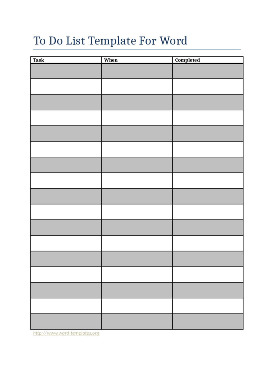 daily to do list template