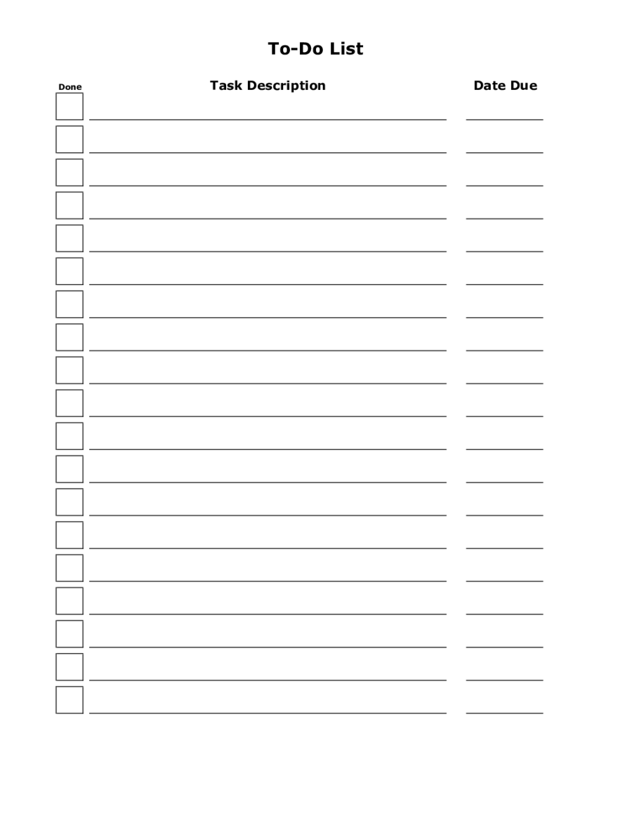 2023 To Do List Template - Fillable, Printable PDF & Forms | Handypdf