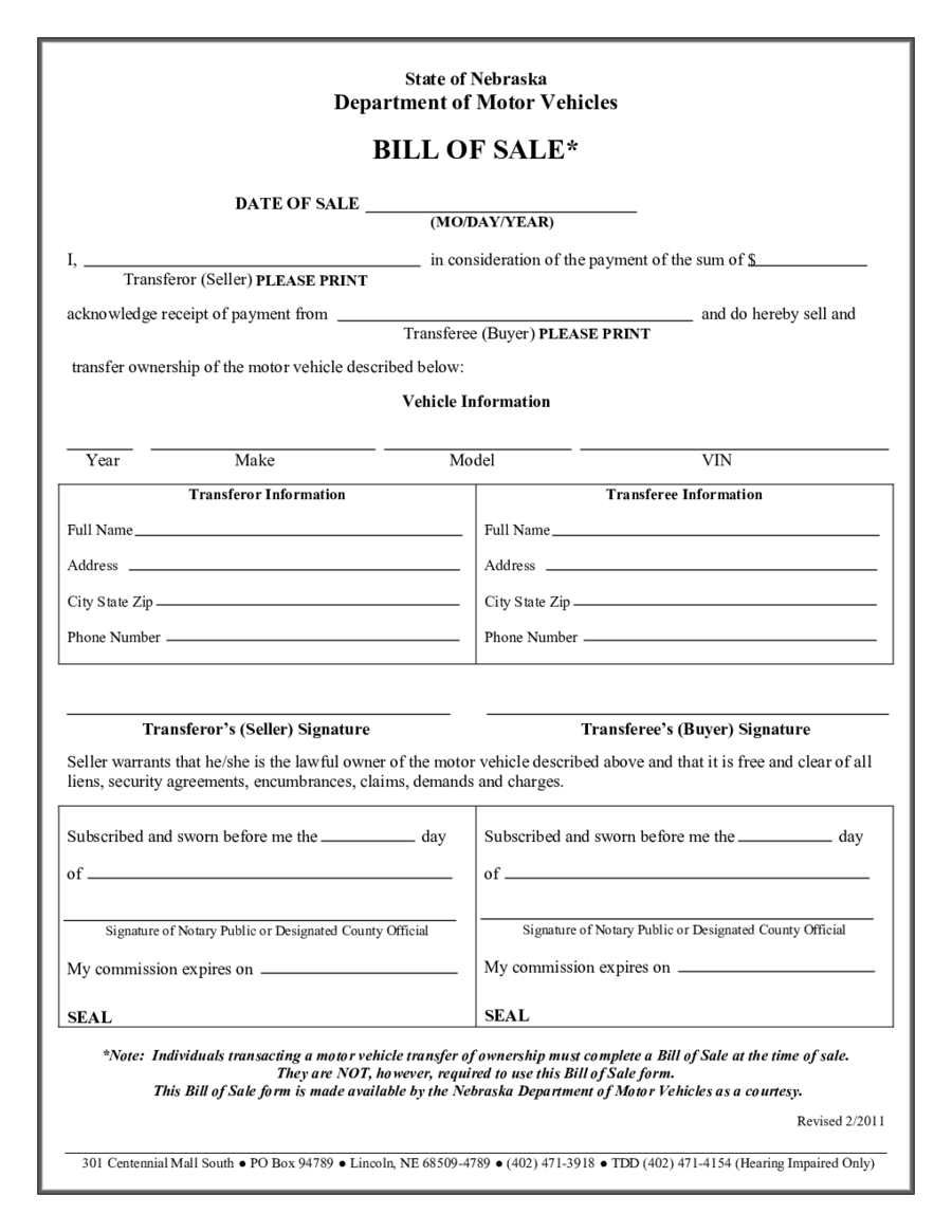 DMV Bill of sale