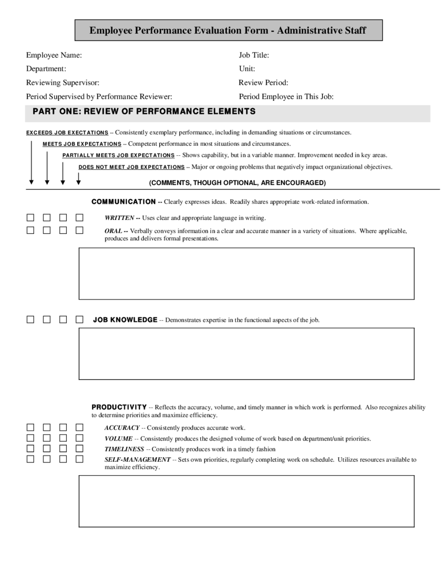 Download Free Employee Evaluation Forms