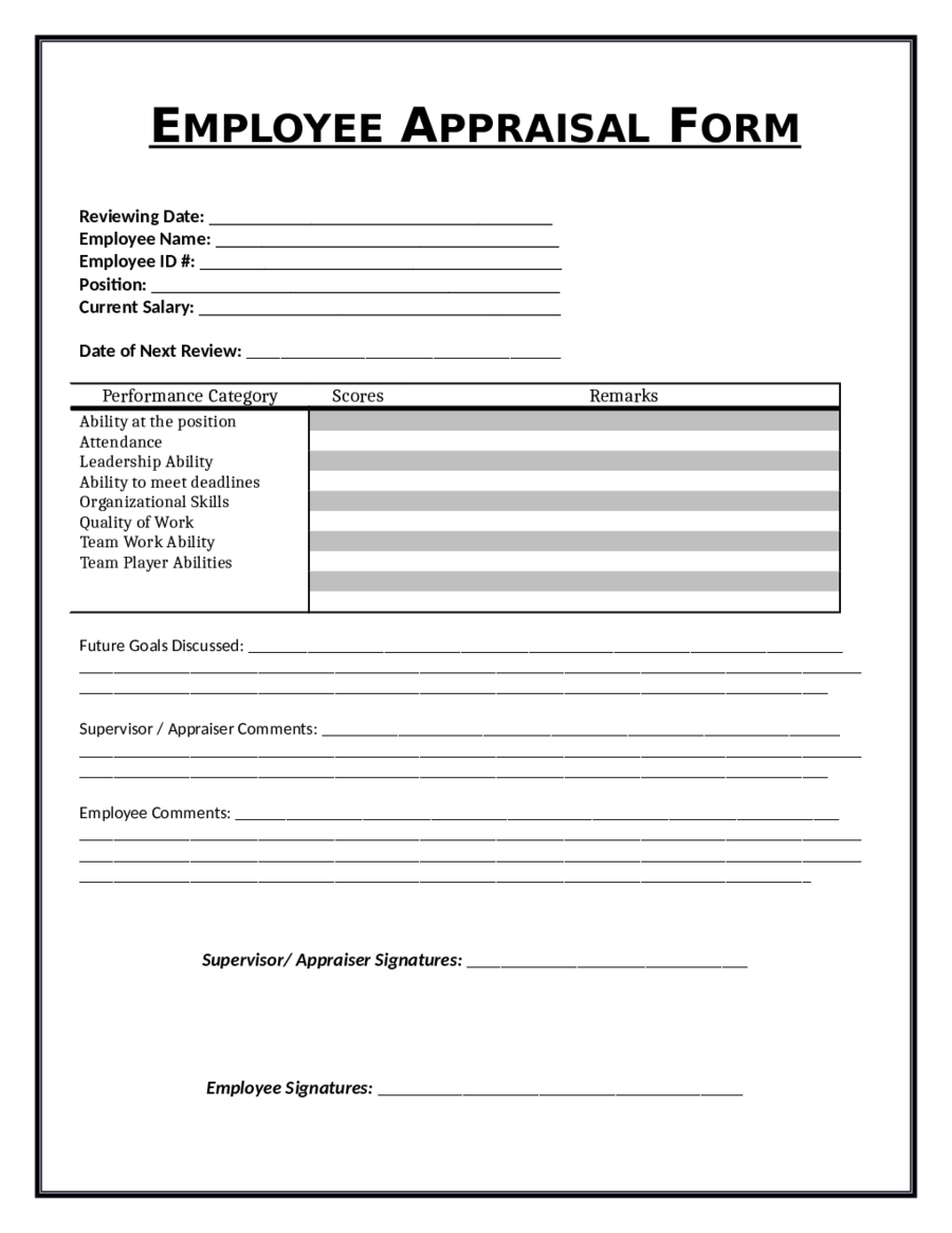 Download Free Employee Evaluation Forms