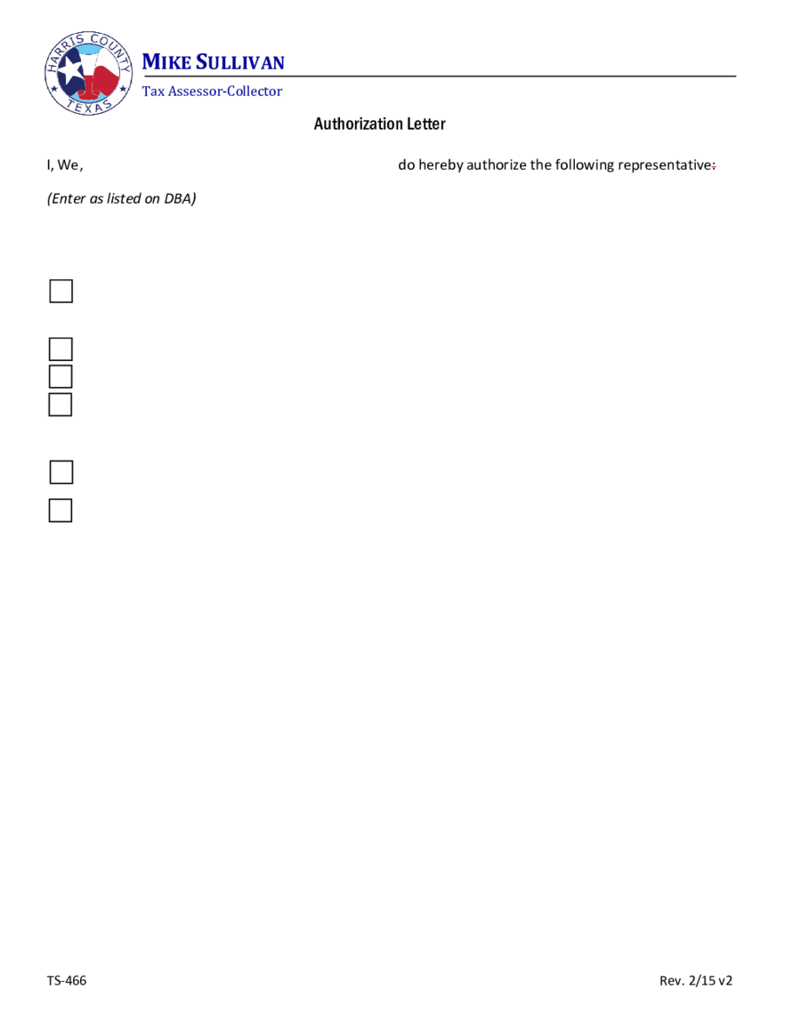 Authorize Letter Template