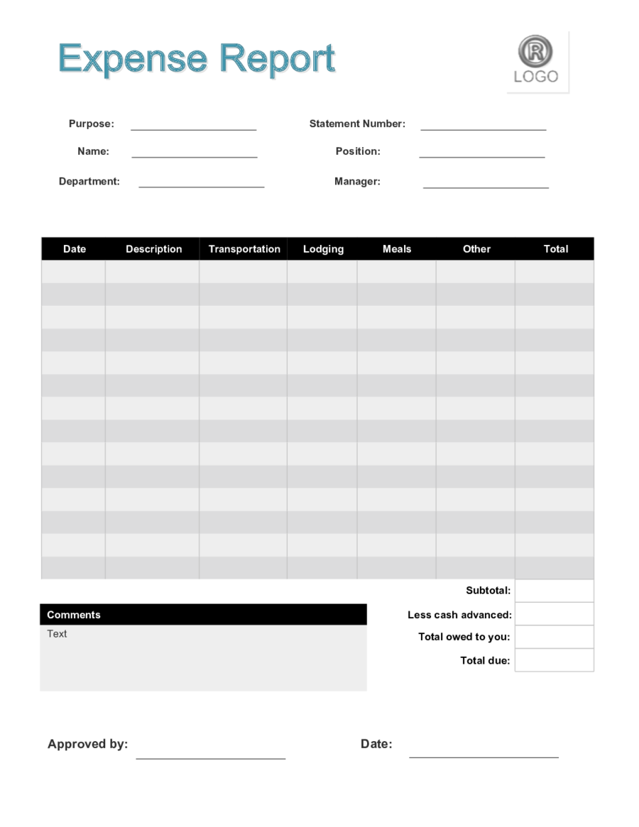 2020 Expense Report Form - Fillable, Printable PDF & Forms ...