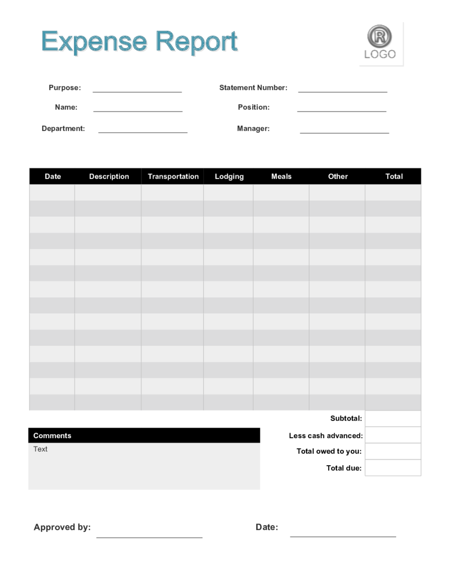 Free Expense Report Form Pdf