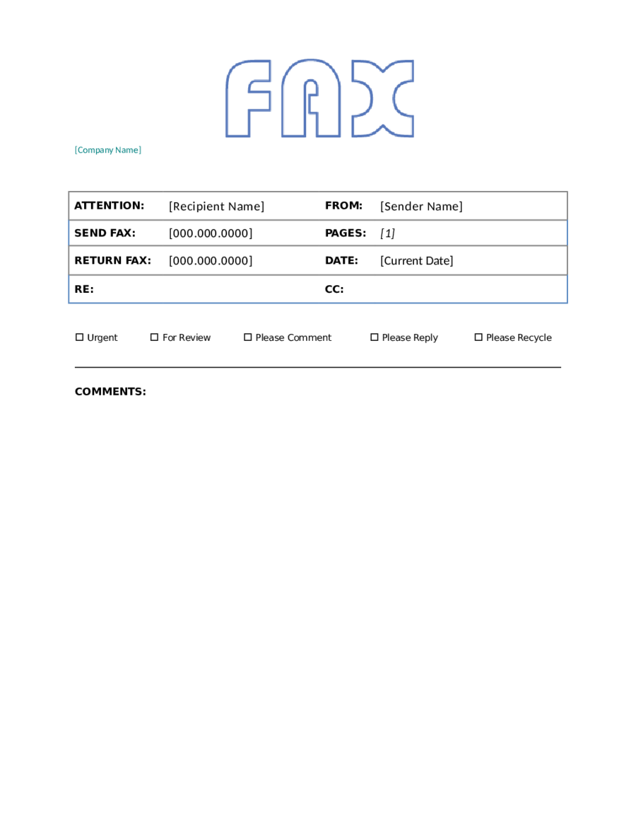 Fax Cover Sheet Template Word 2003