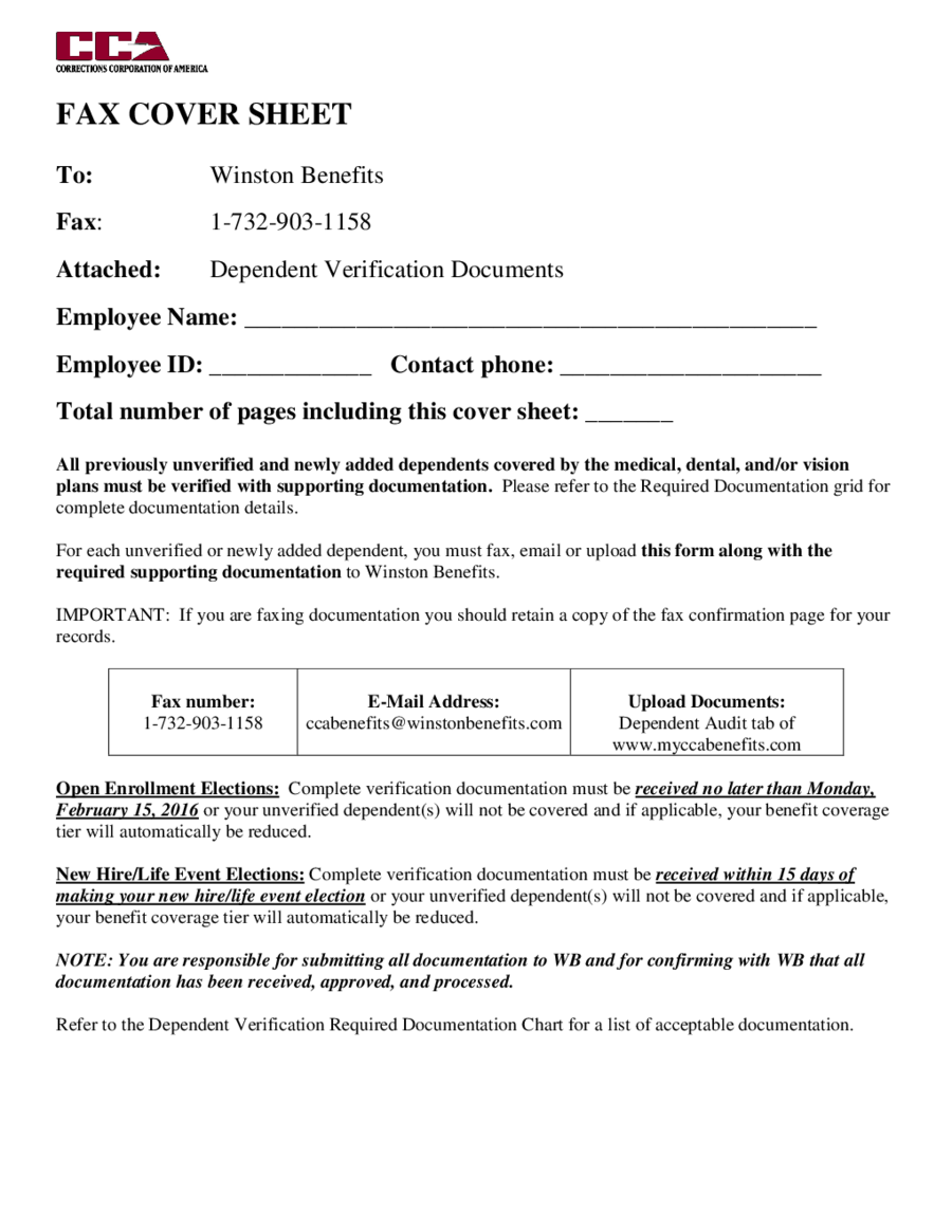 2016 CCA Fax Cover Doc Requirements