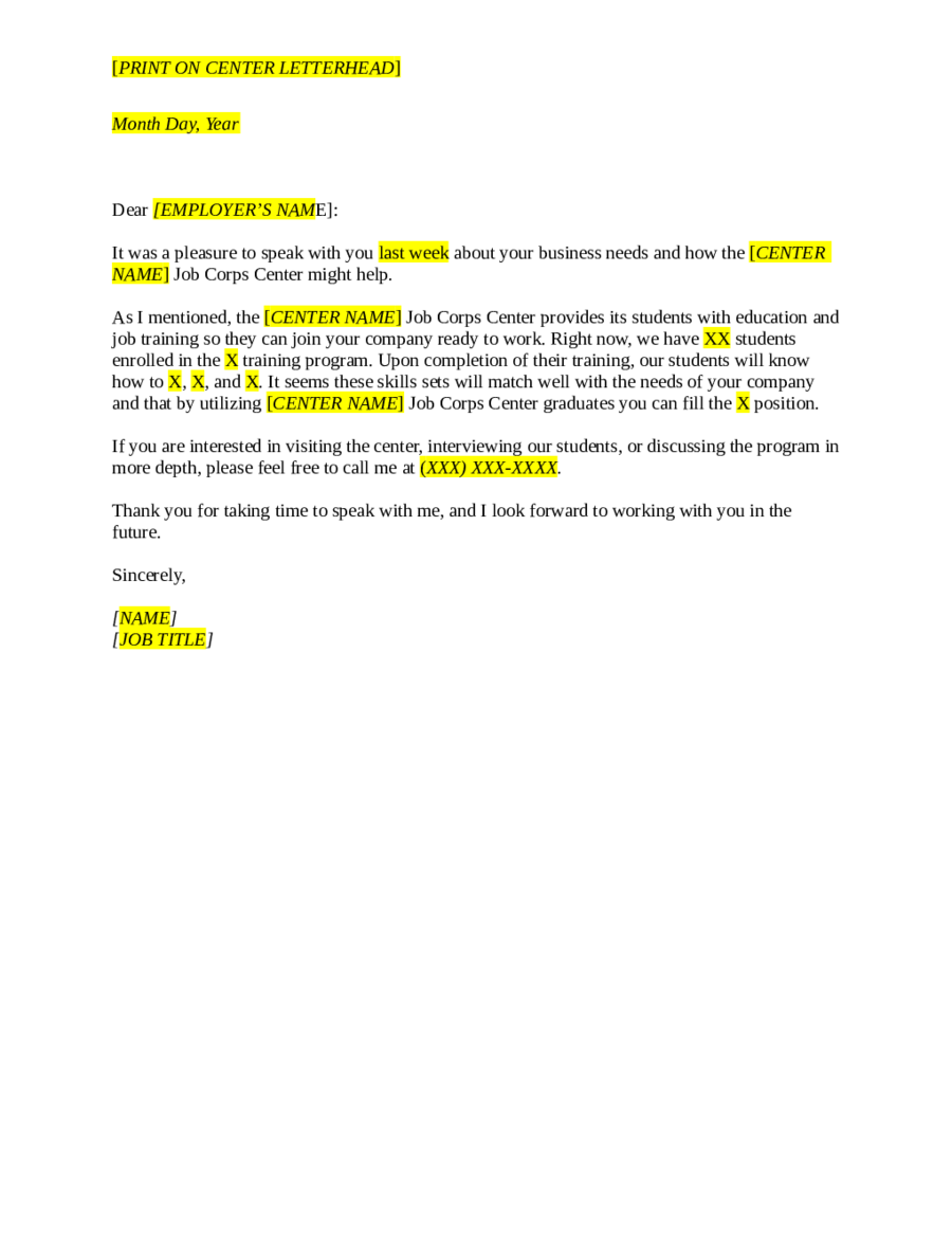 Follow-Up Letter After Interview Template-Employer letter