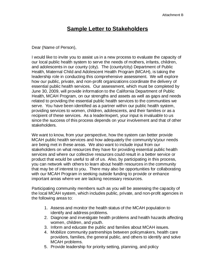 stakeholder engagement manager cover letter