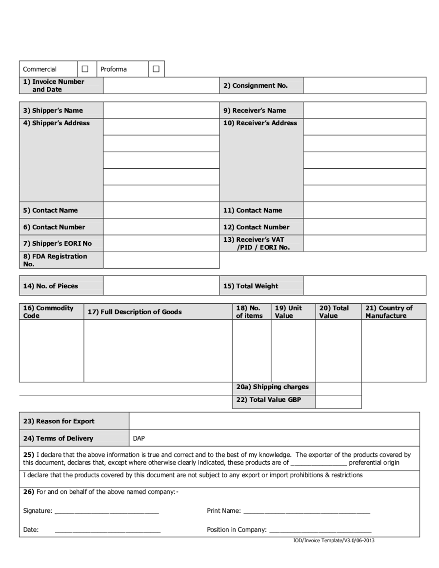 fill in invoice template free