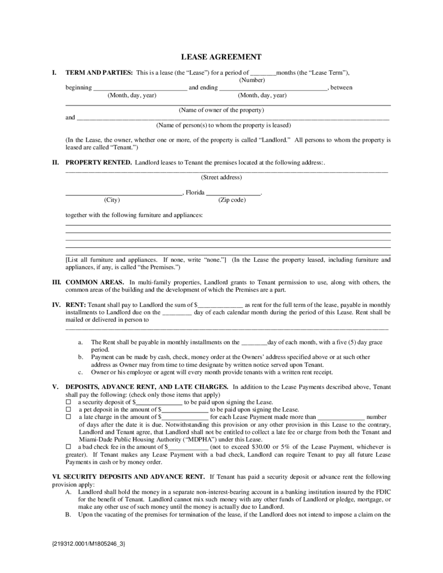 Free Printable House Rental Agreement