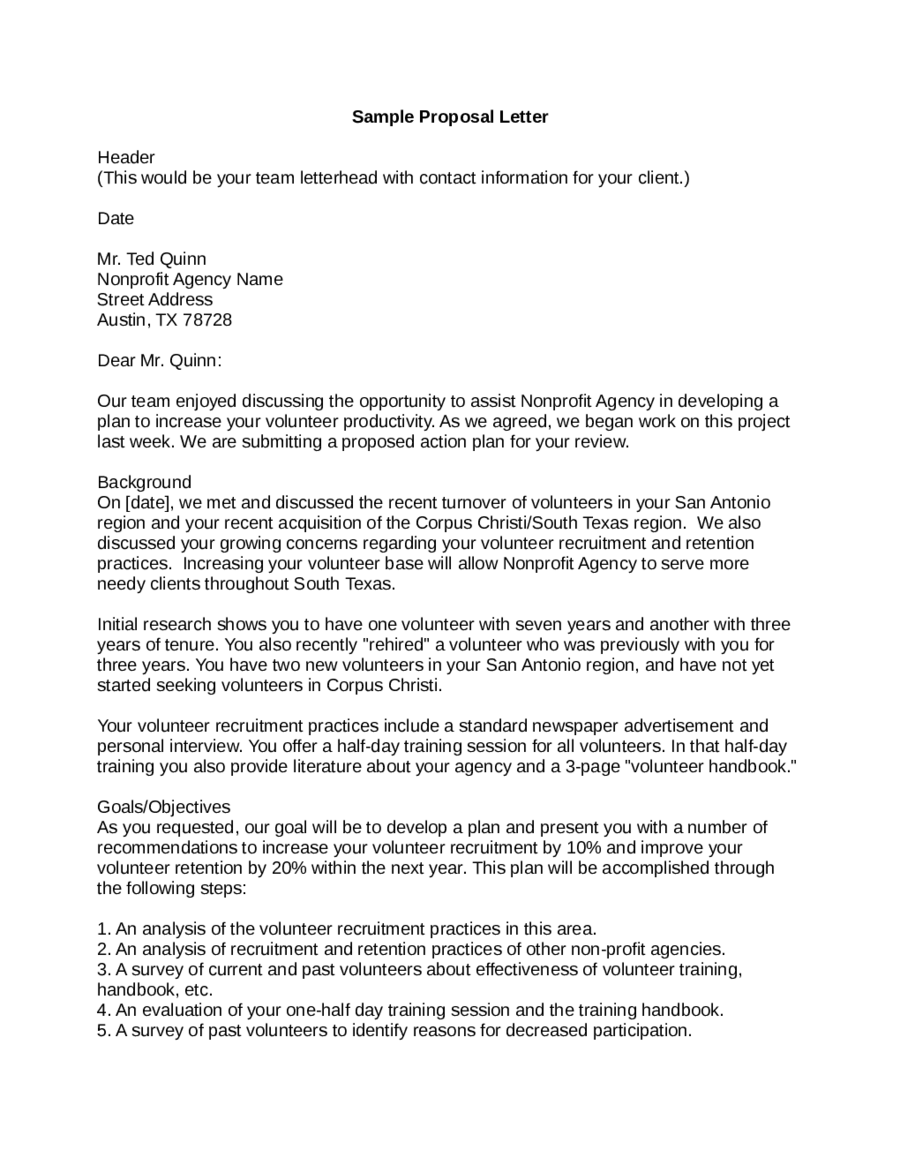 Sample Proposal Letter