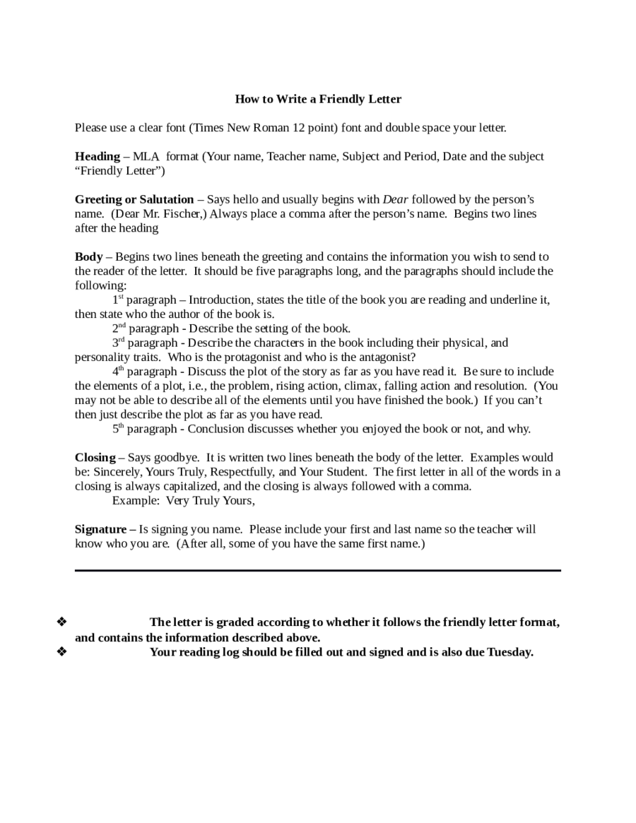 2023 Friendly Letter Format Fillable Printable Pdf Amp Forms Handypdf 3308