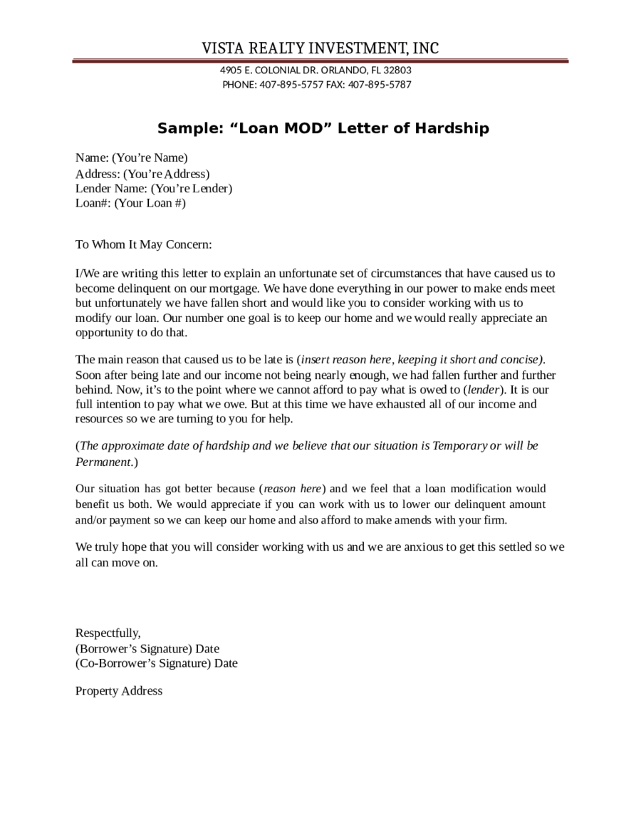 Mortgage Hardship Letter Template from handypdf.com