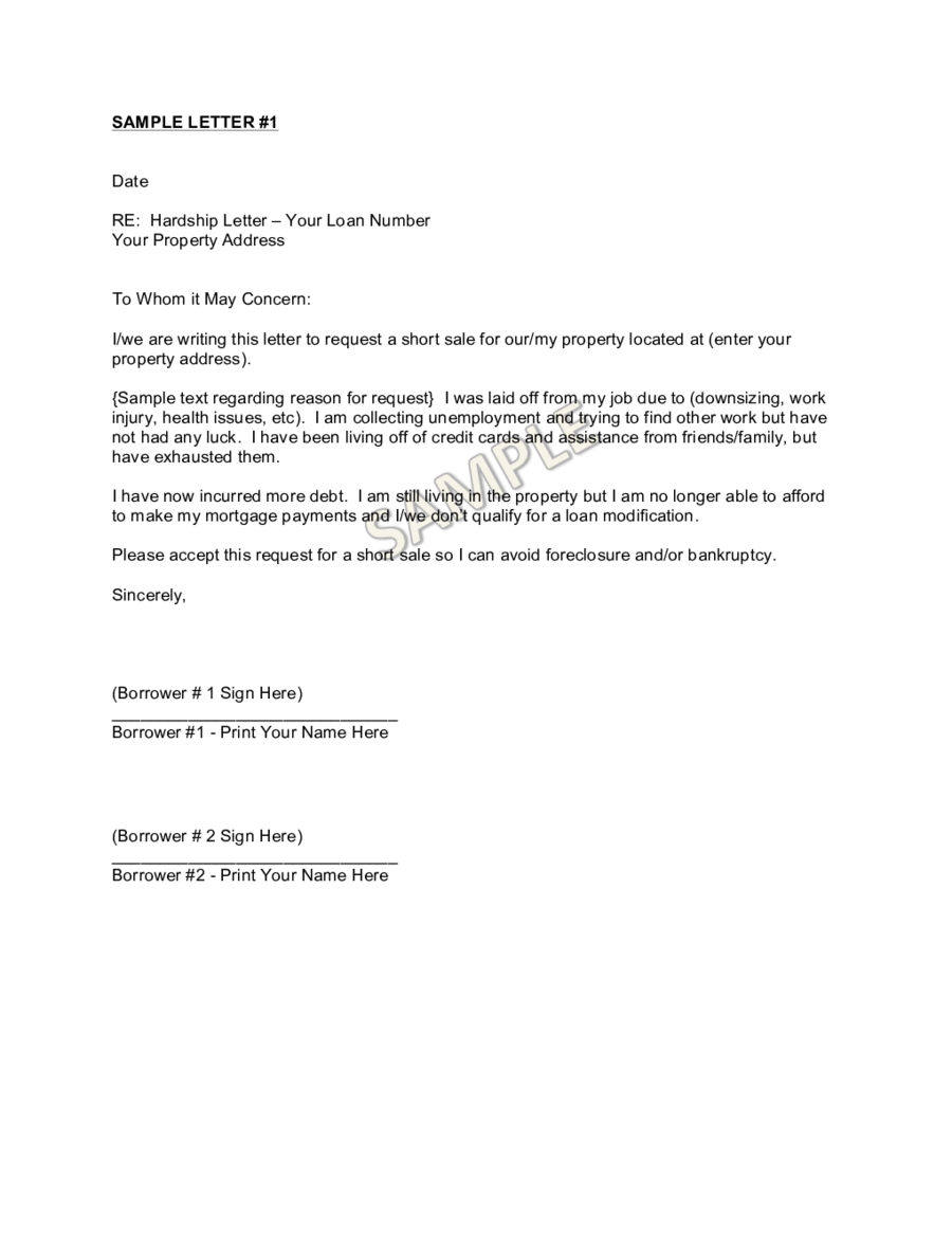 travel hardship postponement letter