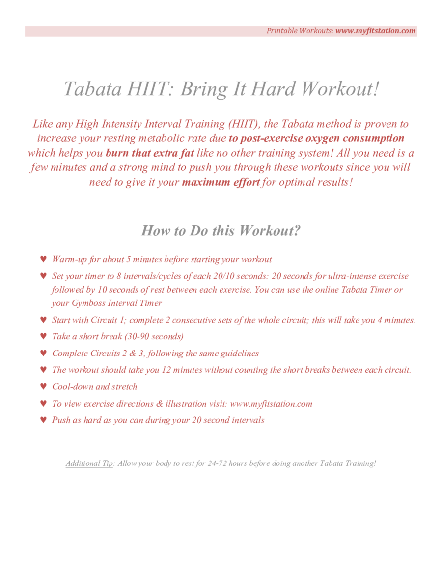 HIIT Workout Plan