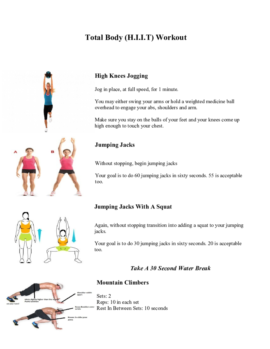 2022 30-Day Workout Plan - Fillable, Printable PDF & Forms | Handypdf