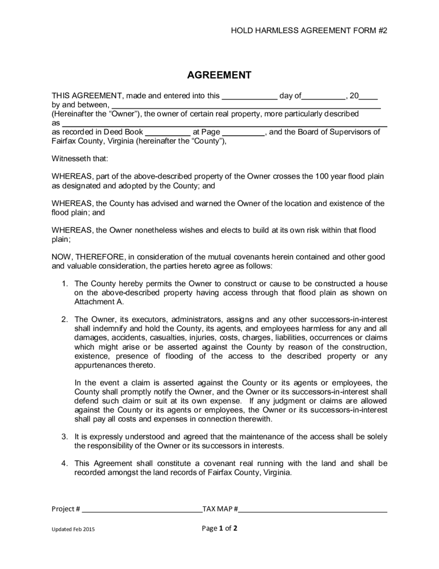 Hold Harmless Agreement Form - Edit, Fill, Sign Online  Handypdf Inside simple hold harmless agreement template