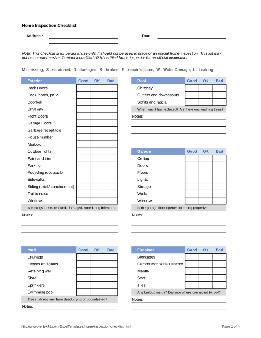 Home Inspection Report Template Pdf Atlanticcityaquarium Com   Home Inspection Checklist Template 0274762 