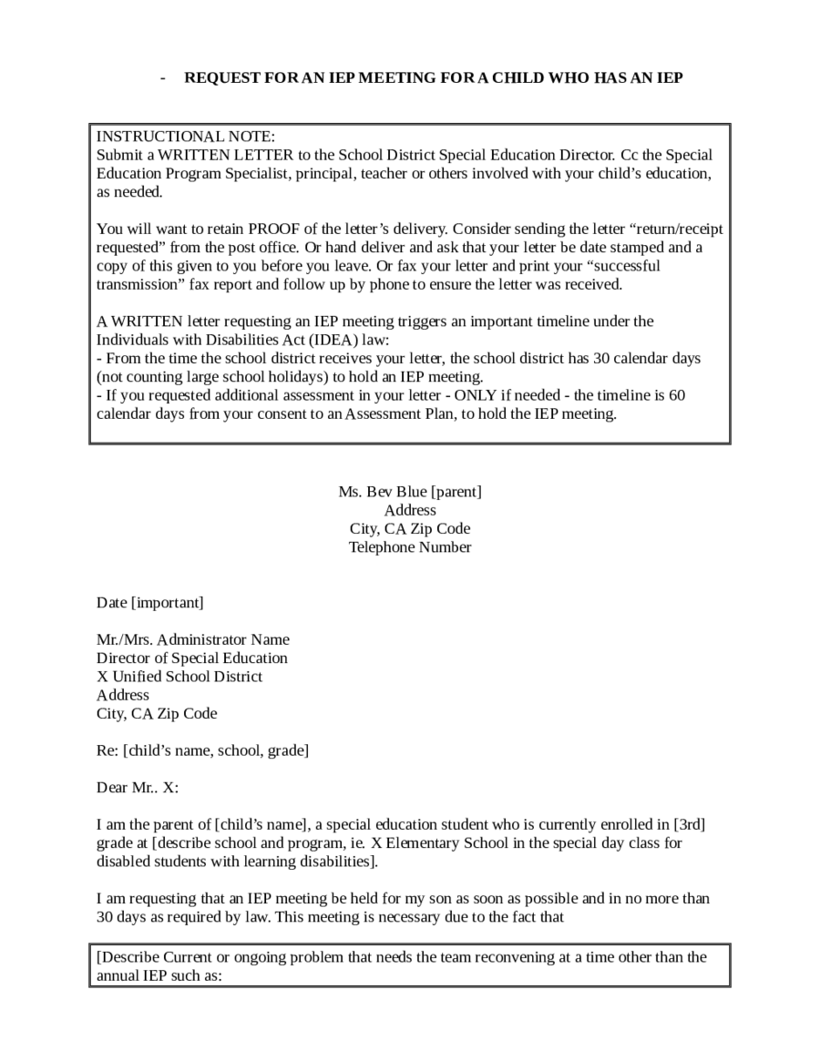 Sample Letter Requesting A Meeting With Principal from handypdf.com