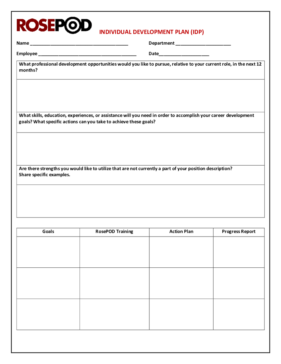 Individual Development Plan Template Edit Fill Sign Online Handypdf