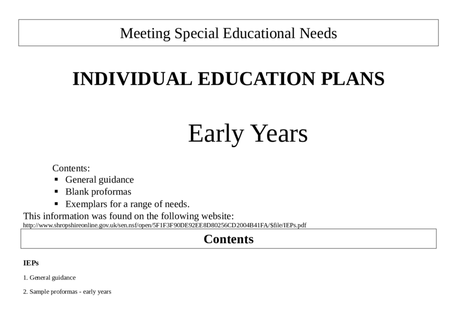 Meeting Special Educational Needs