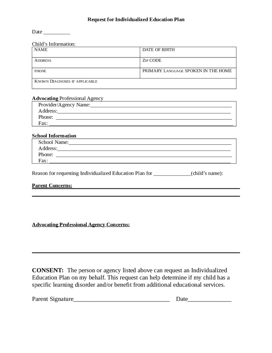 20 Individual Education Plan - Fillable, Printable PDF & Forms With Blank Iep Template