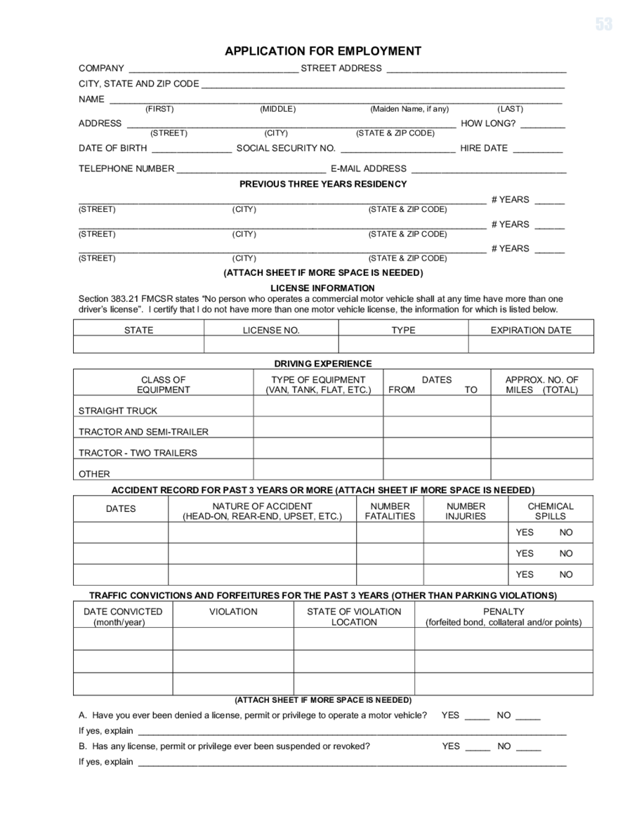 standard job application form edit fill sign online handypdf