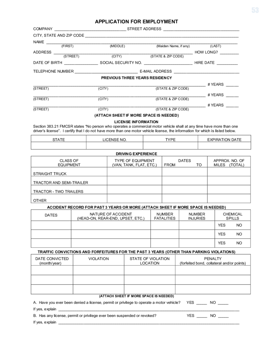 Standard Job Application Form - Edit, Fill, Sign Online  Handypdf With Regard To Job Application Template Word Document