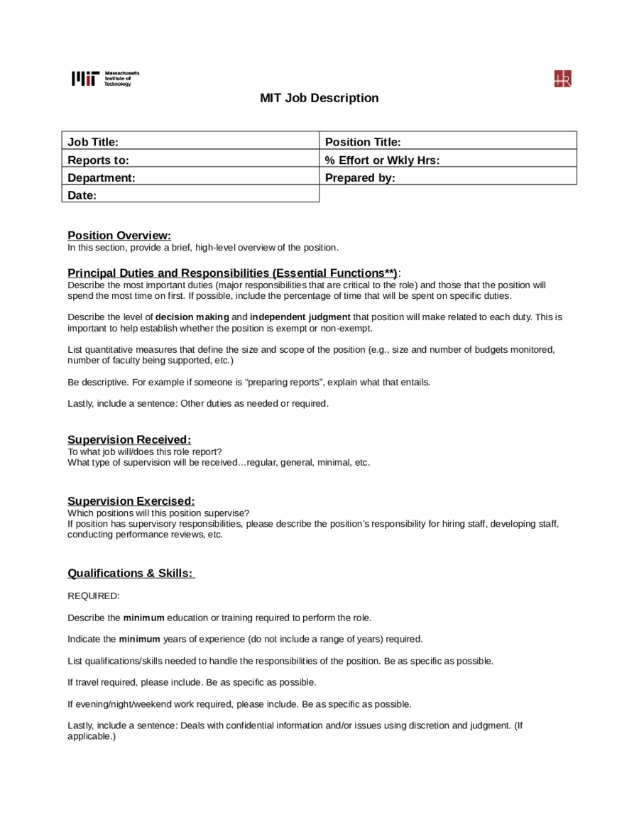 Job Description Templates Edit Fill Sign Online Handypdf 2116