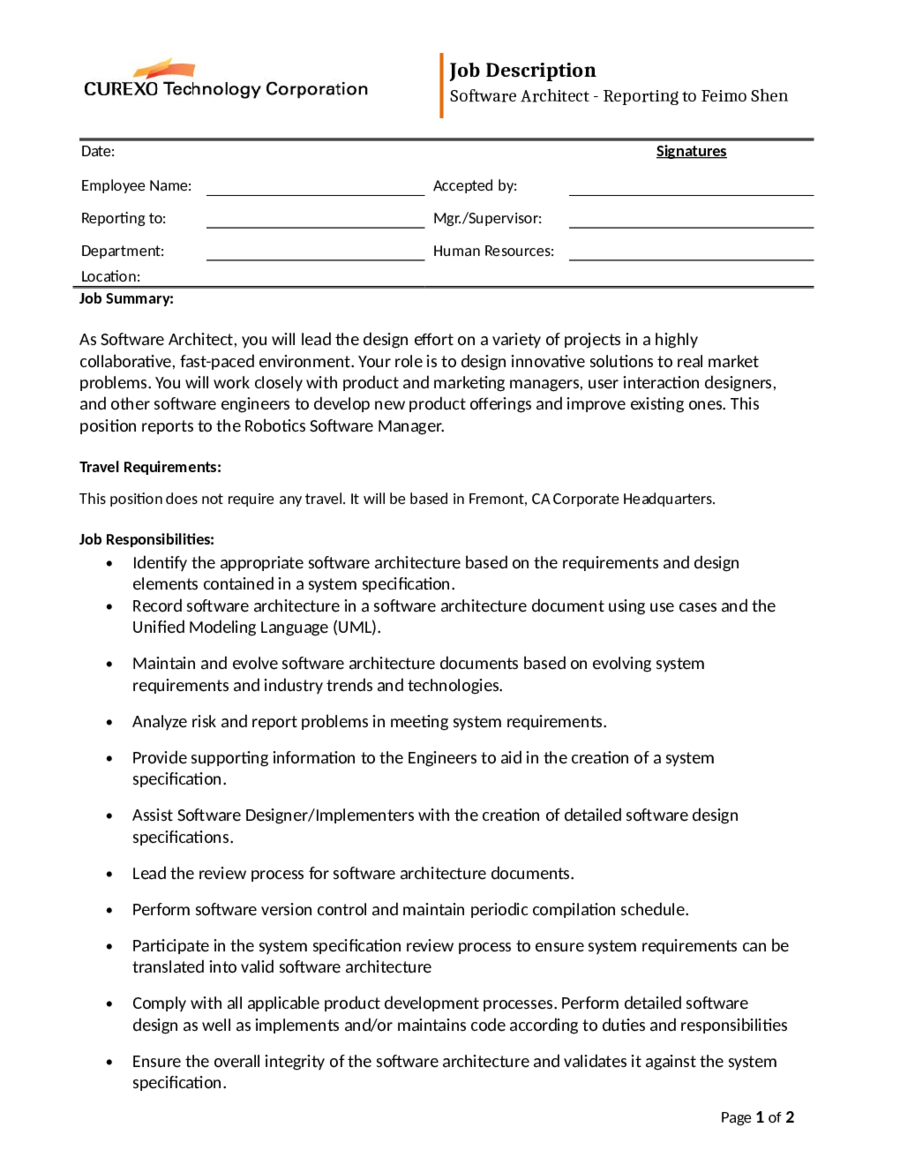 21 Job Description Template - Fillable, Printable PDF & Forms